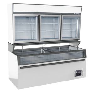 White 3-Door Wall-Mounted Display Freezer