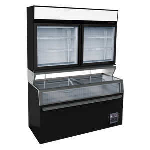Black 2-Door Wall-Mounted Display Freezer