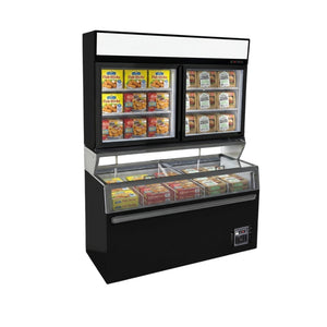 Black 2-Door Wall-Mounted Display Freezer