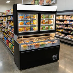 Black 2-Door Wall-Mounted Display Freezer