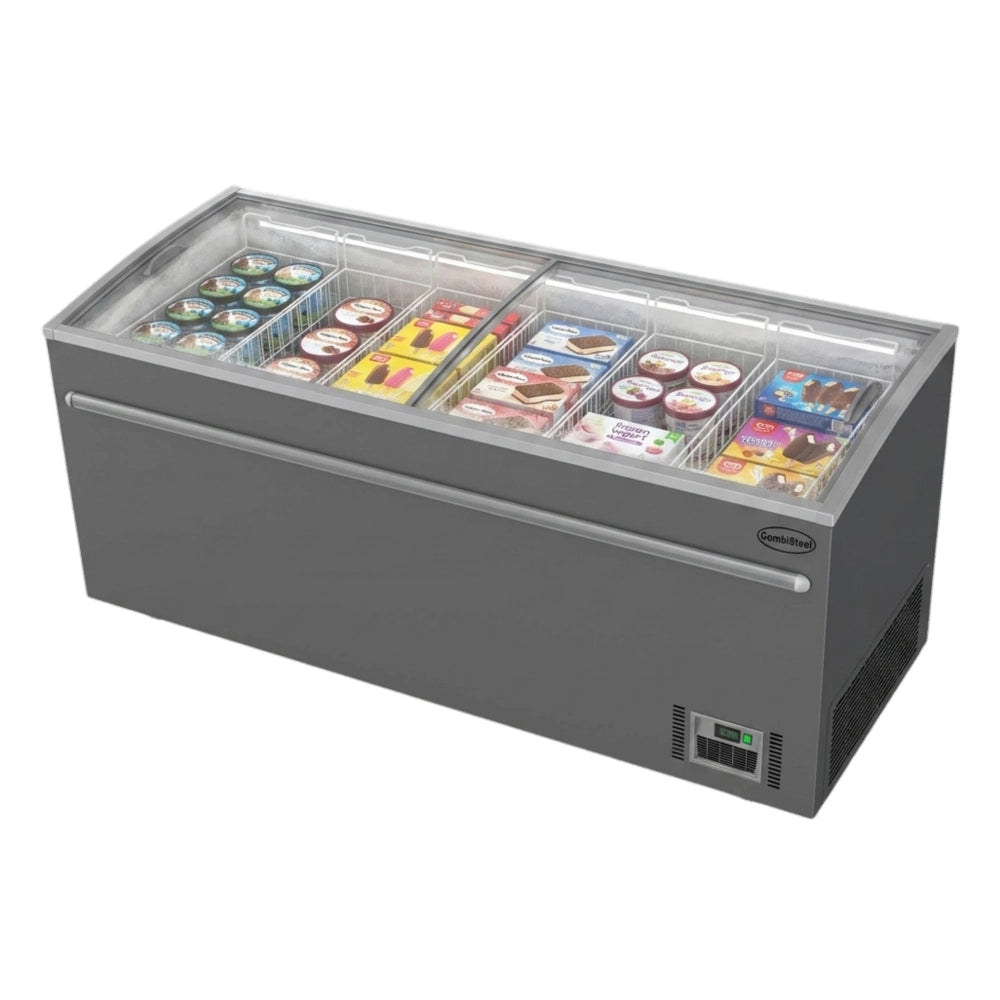 Grey Supermarket Chest Freezer 2500 Automatic Defrost