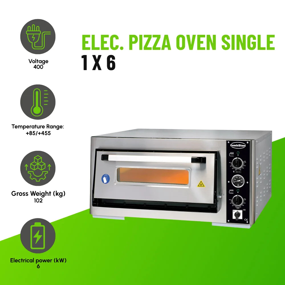 Electric Pizza Oven Single 1×6