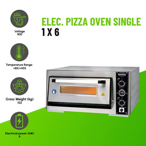 Electric Pizza Oven Single 1×6