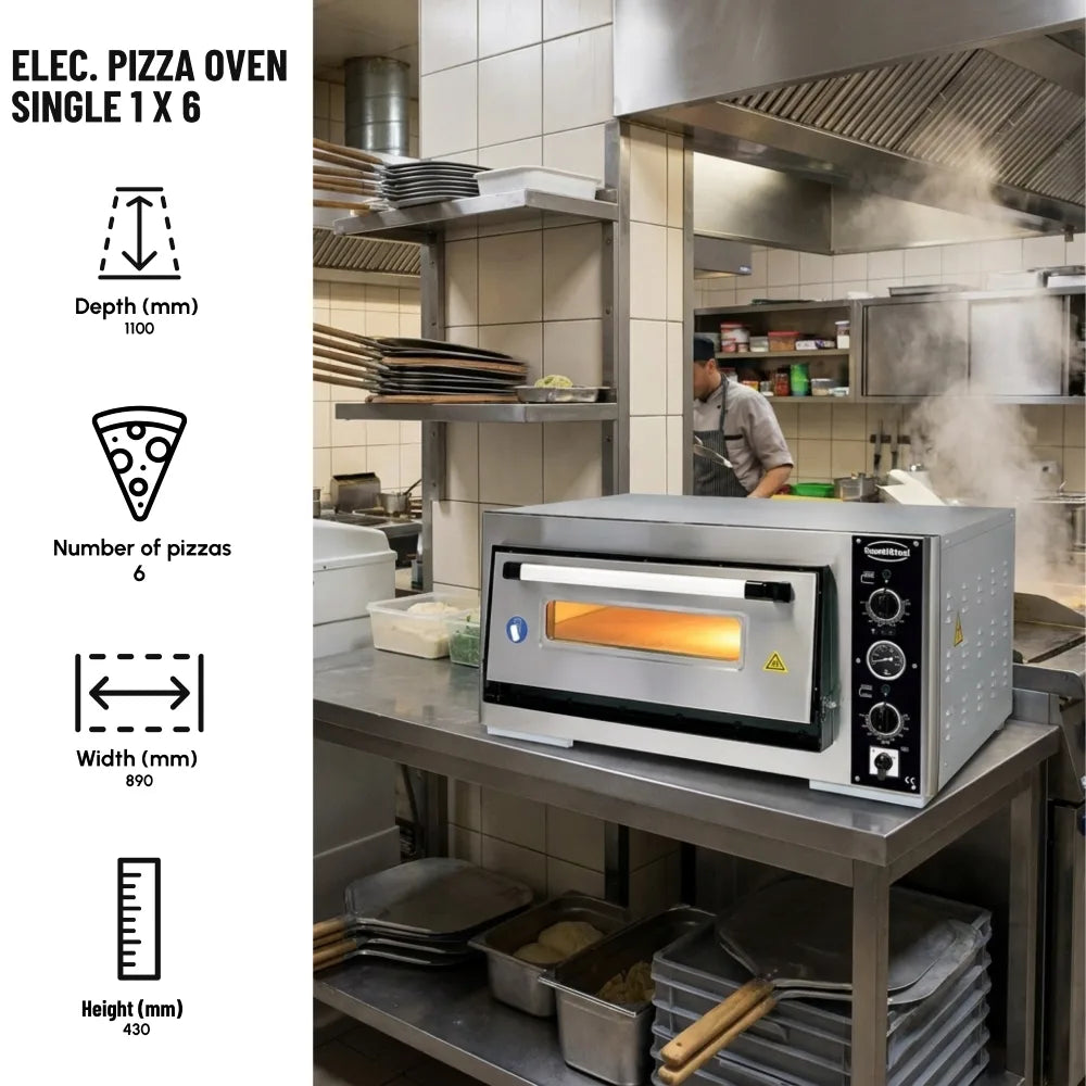 Electric Pizza Oven Single 1×6