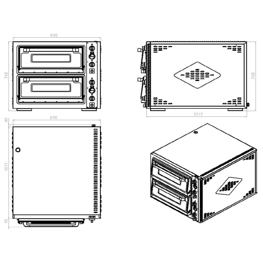 Electric Pizza Oven Double 2×6