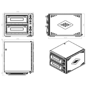 Electric Pizza Oven Double 2×6