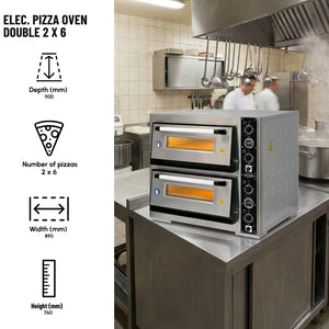 Electric Pizza Oven Double 2×6