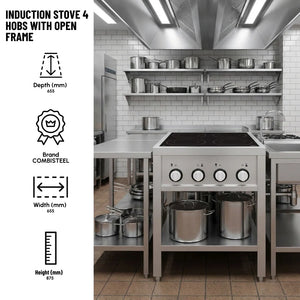 Induction Stove 4 Hobs Open Frame