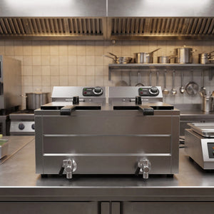 Electric Counter Fryer 2x8L 2x3KW Twin Tank