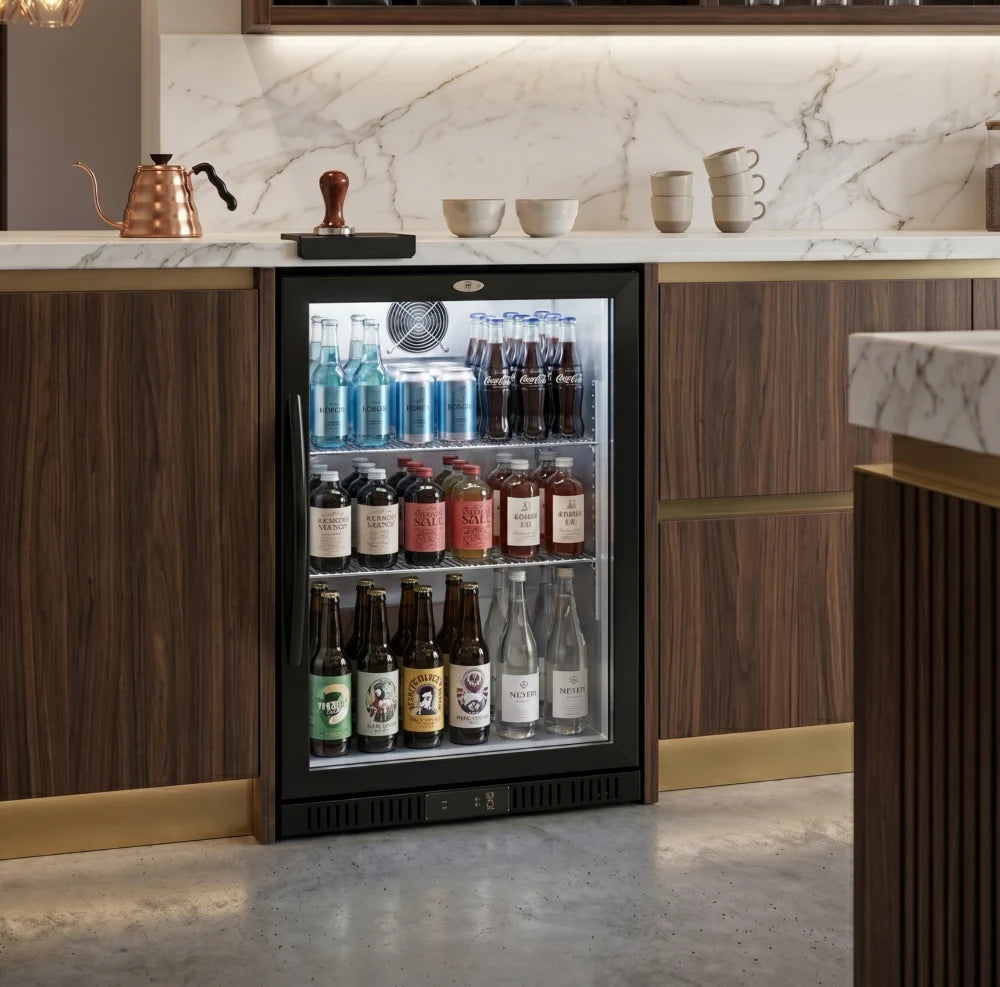 Black 1 Door Back Bar Cooler 600 x 900mm