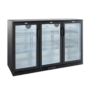 Black 3 Door Back Bar Cooler 1350mm Wide