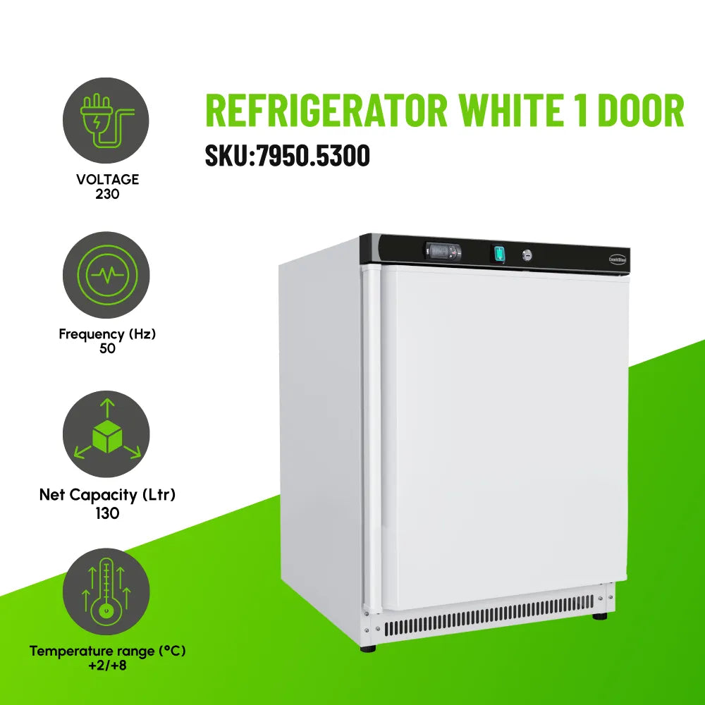 Refrigerator White 1 Door Digital 130L