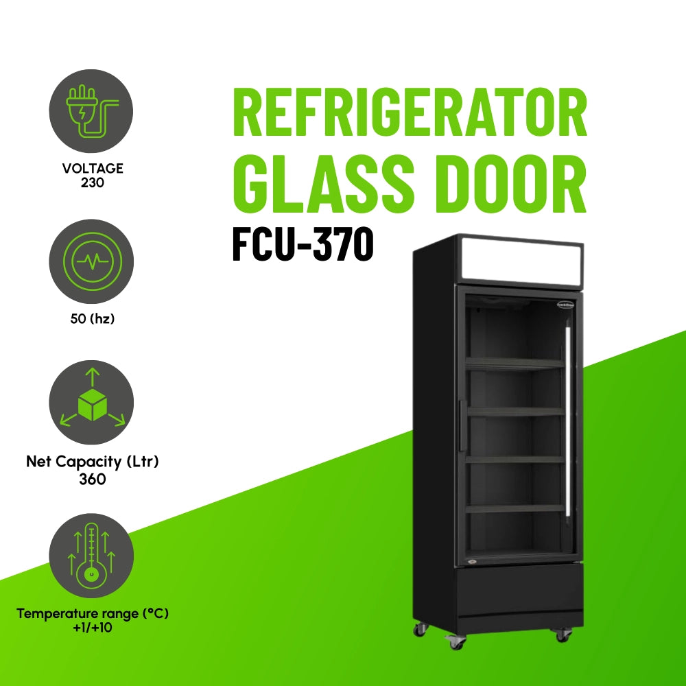 Refrigerator Glass Door FCU-370 Black