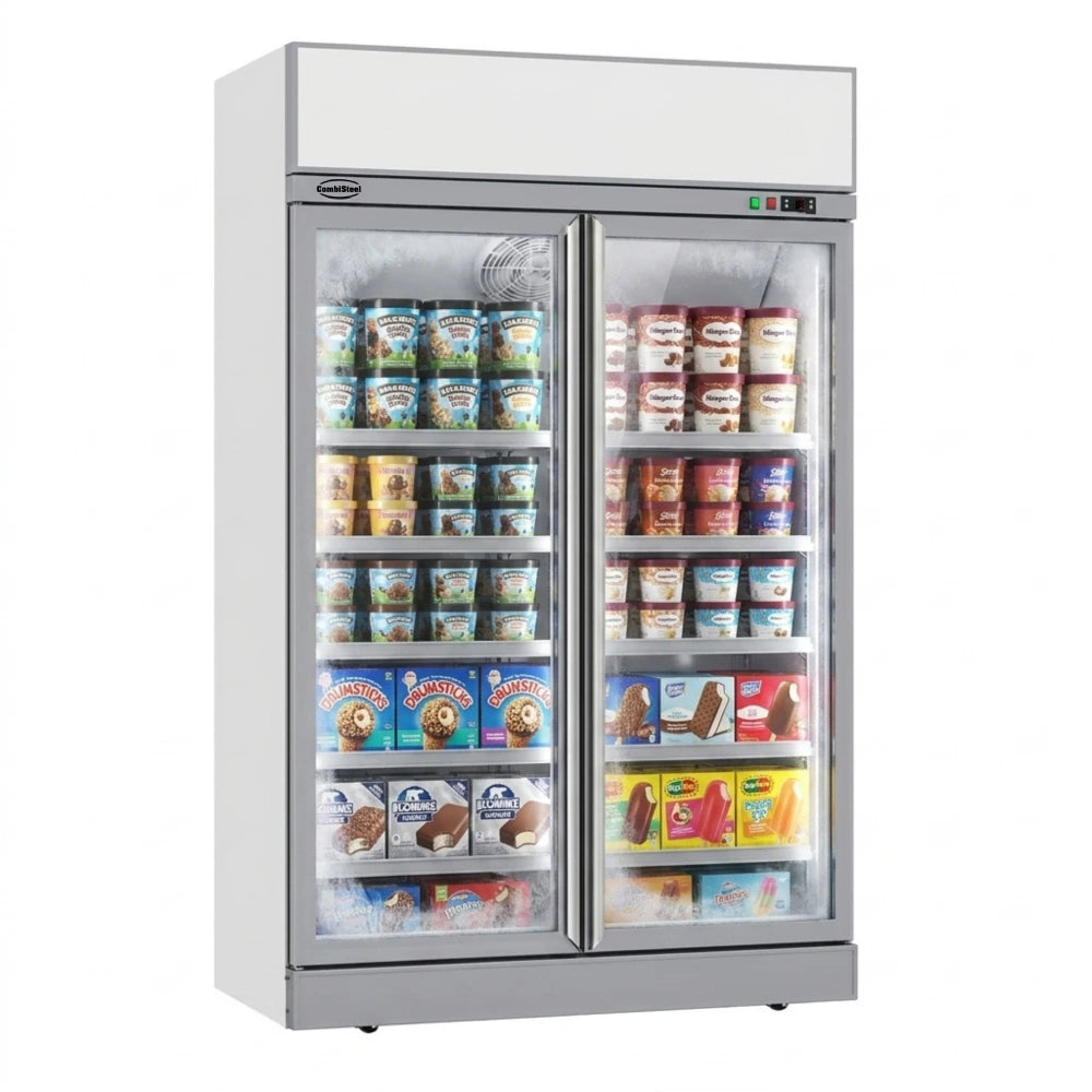 White 2-Door Display Freezer INS-1000F