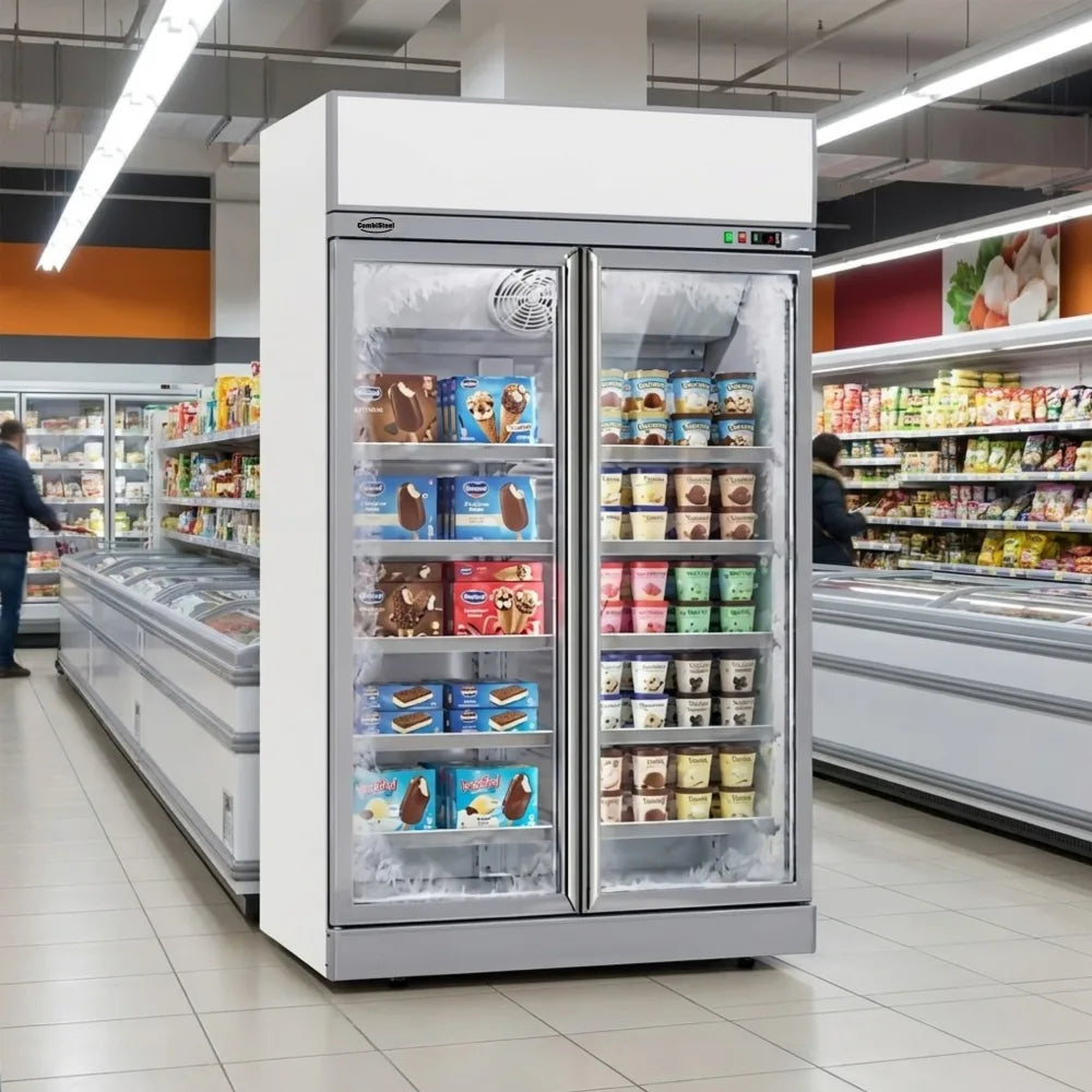 White 2-Door Display Freezer INS-1000F