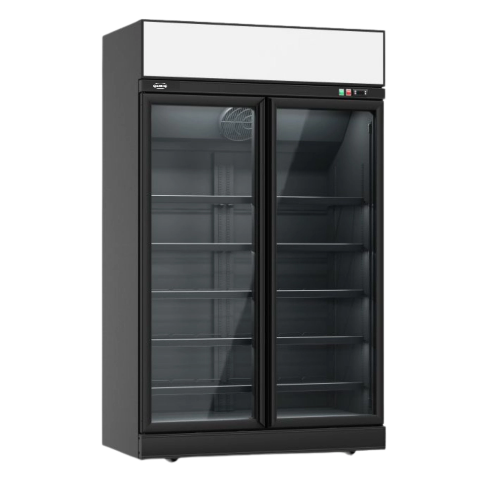 Black 2-Door Display Freezer INS-1000F Bl