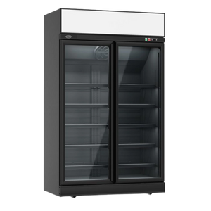 Black 2-Door Display Freezer INS-1000F Bl