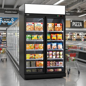 Black 2-Door Display Freezer INS-1000F Bl