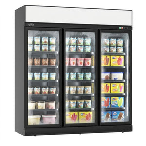 Black 3-Door Display Freezer INS-1530F
