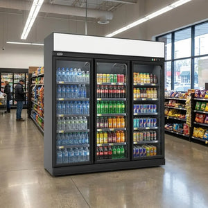 Black 3-Door Display Freezer INS-1530F