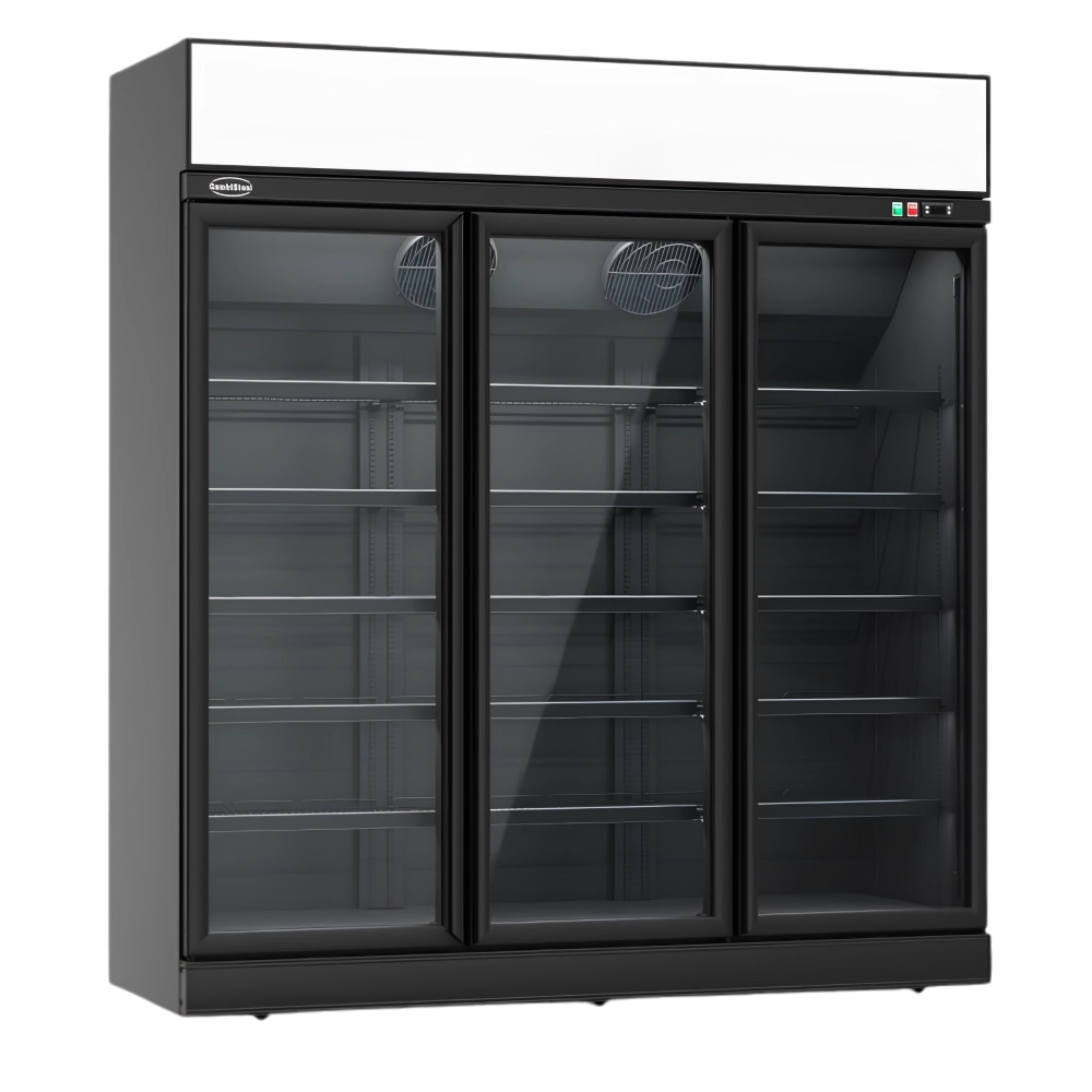 Black 3-Door Display Fridge INS-1530R