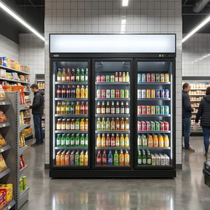 Black 3-Door Display Fridge INS-1530R