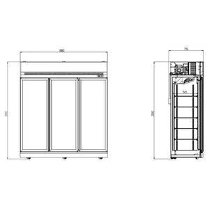 White 3-Door Display Fridge INS-1530R