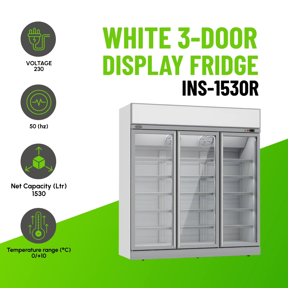 White 3-Door Display Fridge INS-1530R