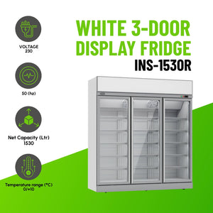 White 3-Door Display Fridge INS-1530R