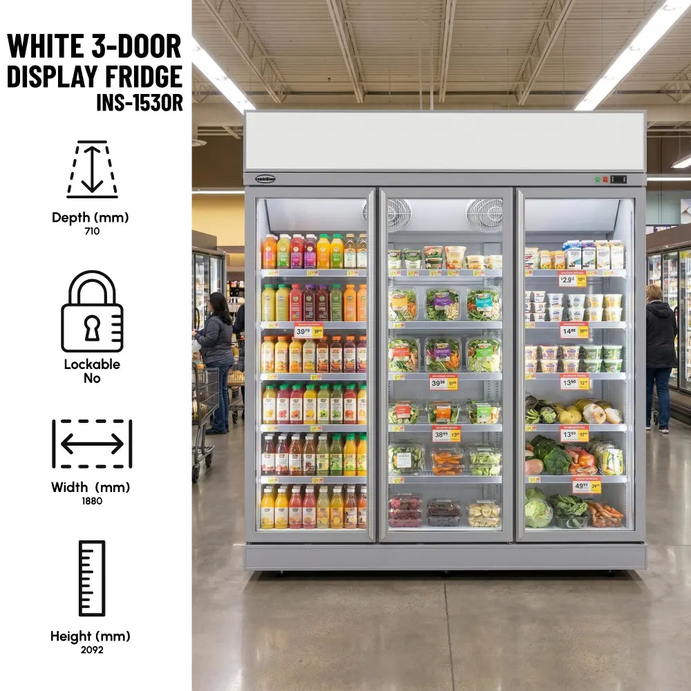 White 3-Door Display Fridge INS-1530R