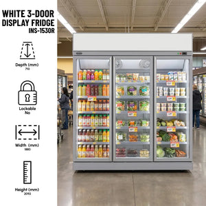 White 3-Door Display Fridge INS-1530R