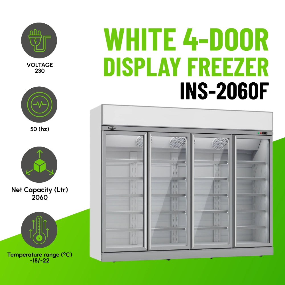 White 4-Door Display Freezer INS-2060F