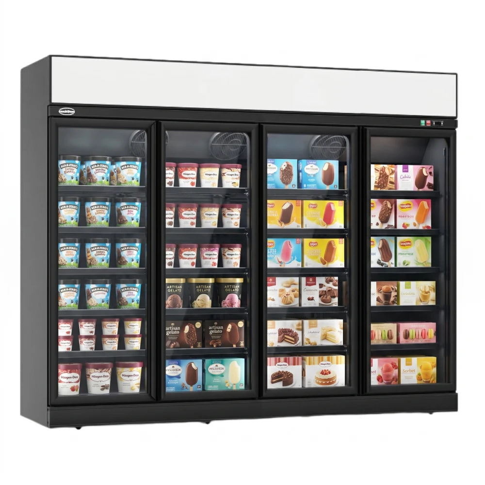 Black 4-Door Display Freezer INS-2060F