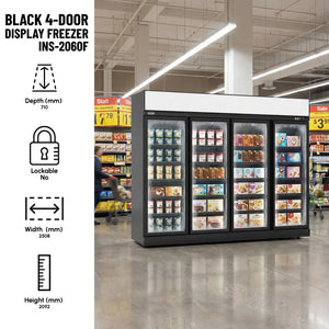 Black 4-Door Display Freezer INS-2060F