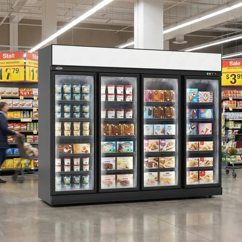 Black 4-Door Display Freezer INS-2060F