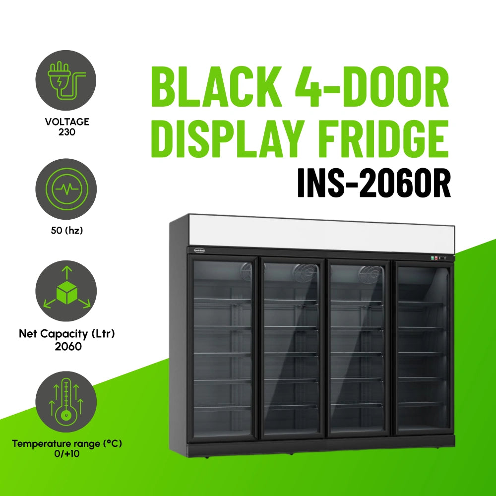 Black 4-Door Display Fridge INS-2060R