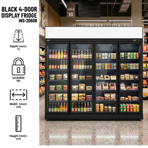 Black 4-Door Display Fridge INS-2060R