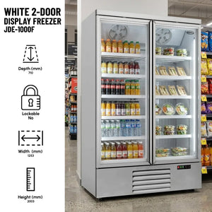 White 2-Door Display Freezer JDE-1000F