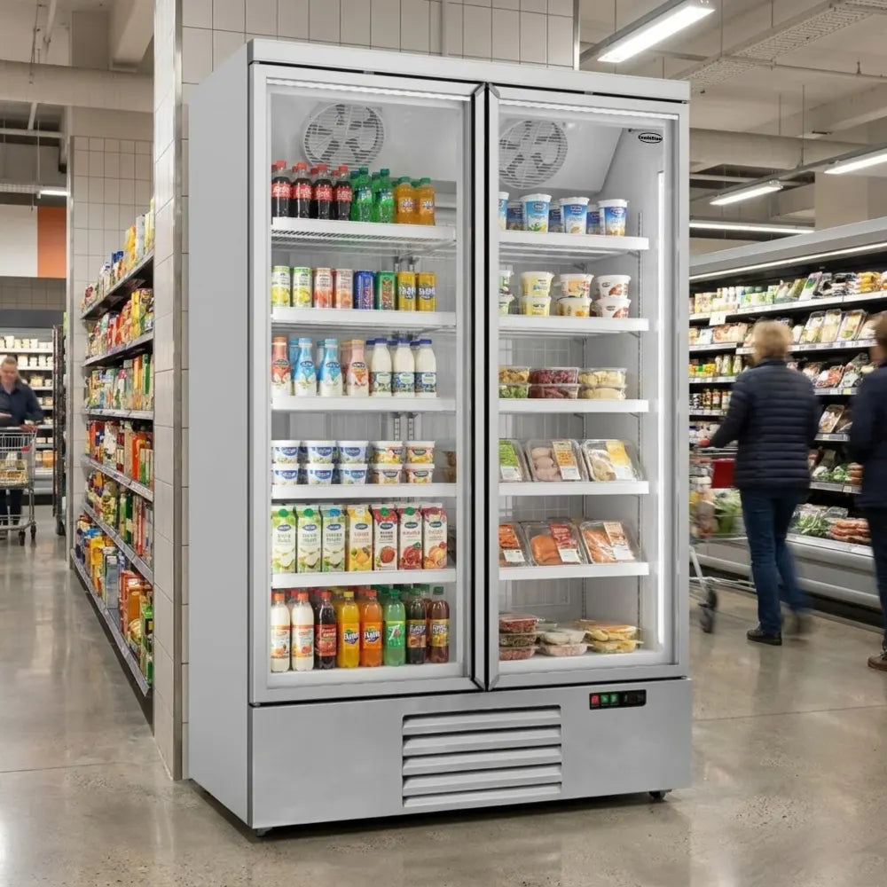 White 2-Door Display Freezer JDE-1000F