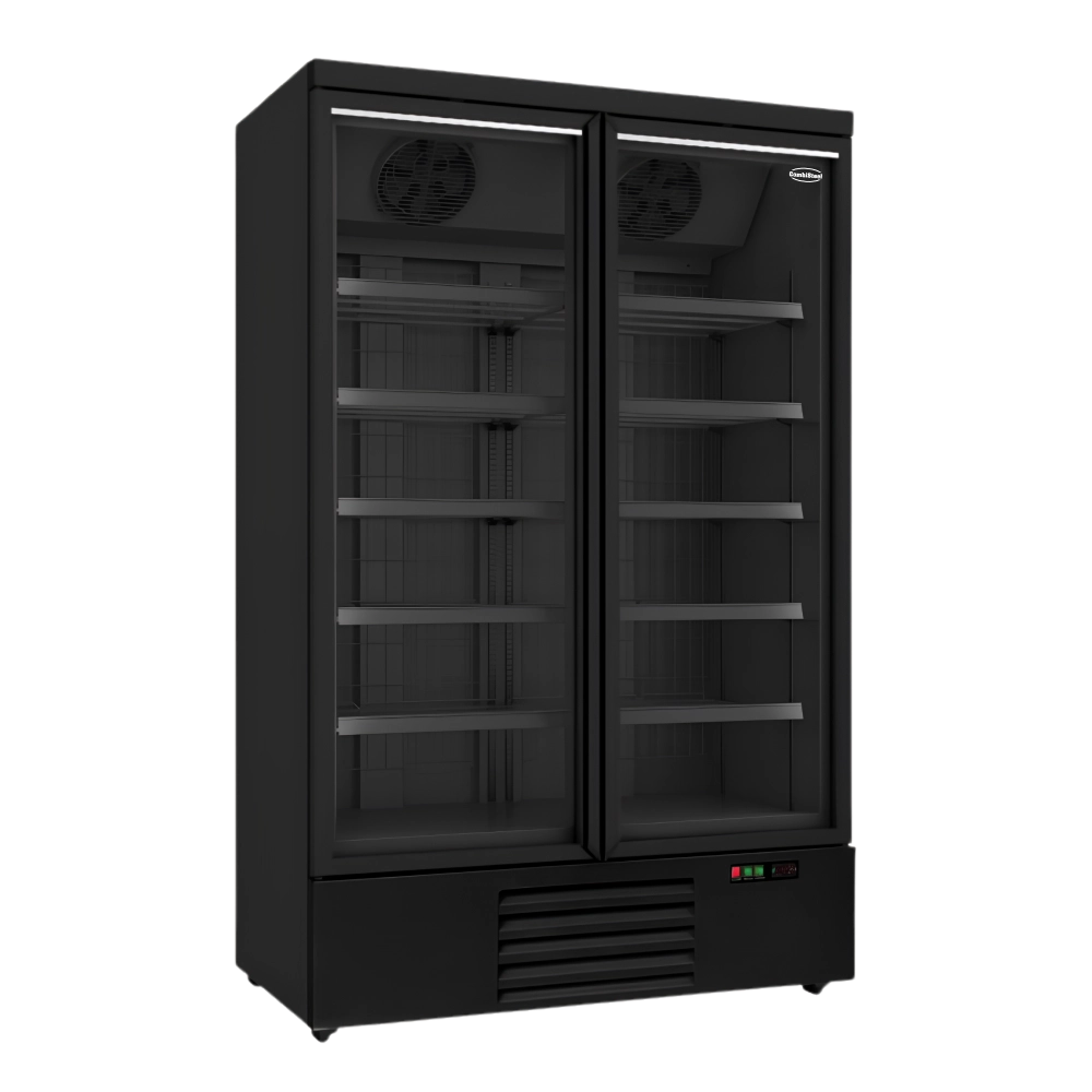 Black 2-Door Display Freezer JDE-1000F Bl
