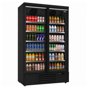 Black 2-Door Display Freezer JDE-1000F Bl