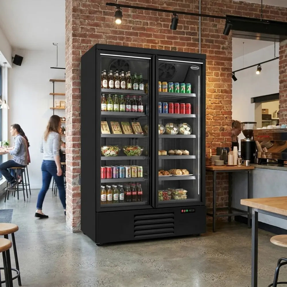 Black 2-Door Display Freezer JDE-1000F Bl