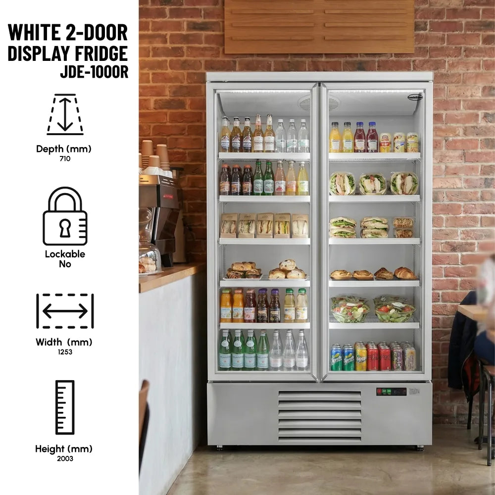 White 2-Door Display Fridge JDE-1000R