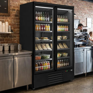 Black 2-Door Display Fridge JDE-1000R