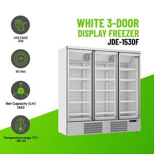 White 3-Door Display Freezer JDE-1530F