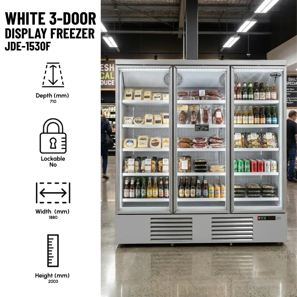White 3-Door Display Freezer JDE-1530F