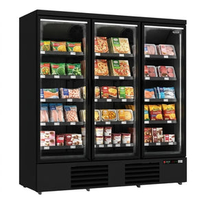Black 3-Door Display Freezer JDE-1530F