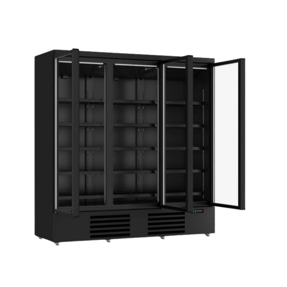 Black 3-Door Display Fridge JDE-1530R