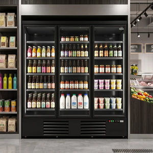 Black 3-Door Display Fridge JDE-1530R