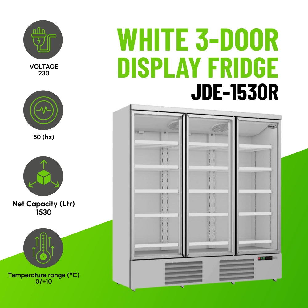 White 3-Door Display Fridge JDE-1530R